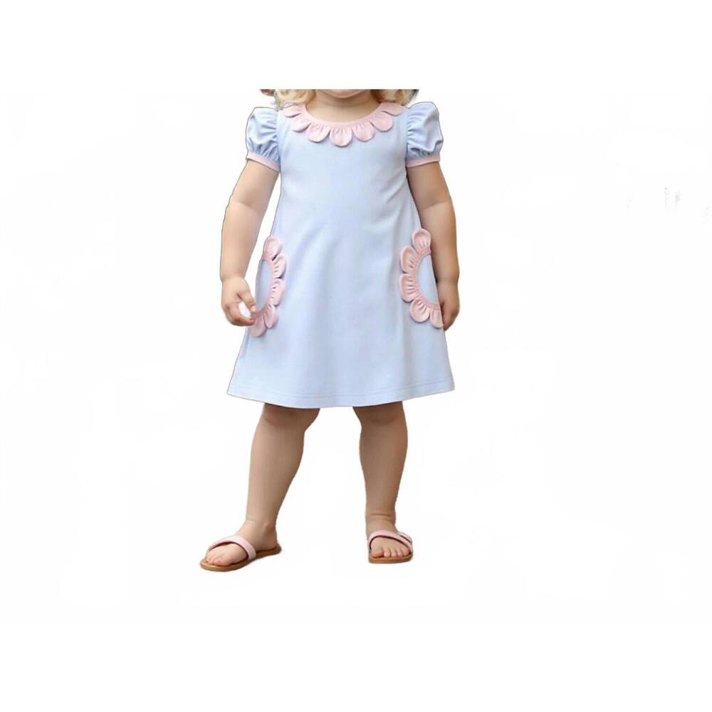 NEW BABY LOREN girl's patti dress in blue